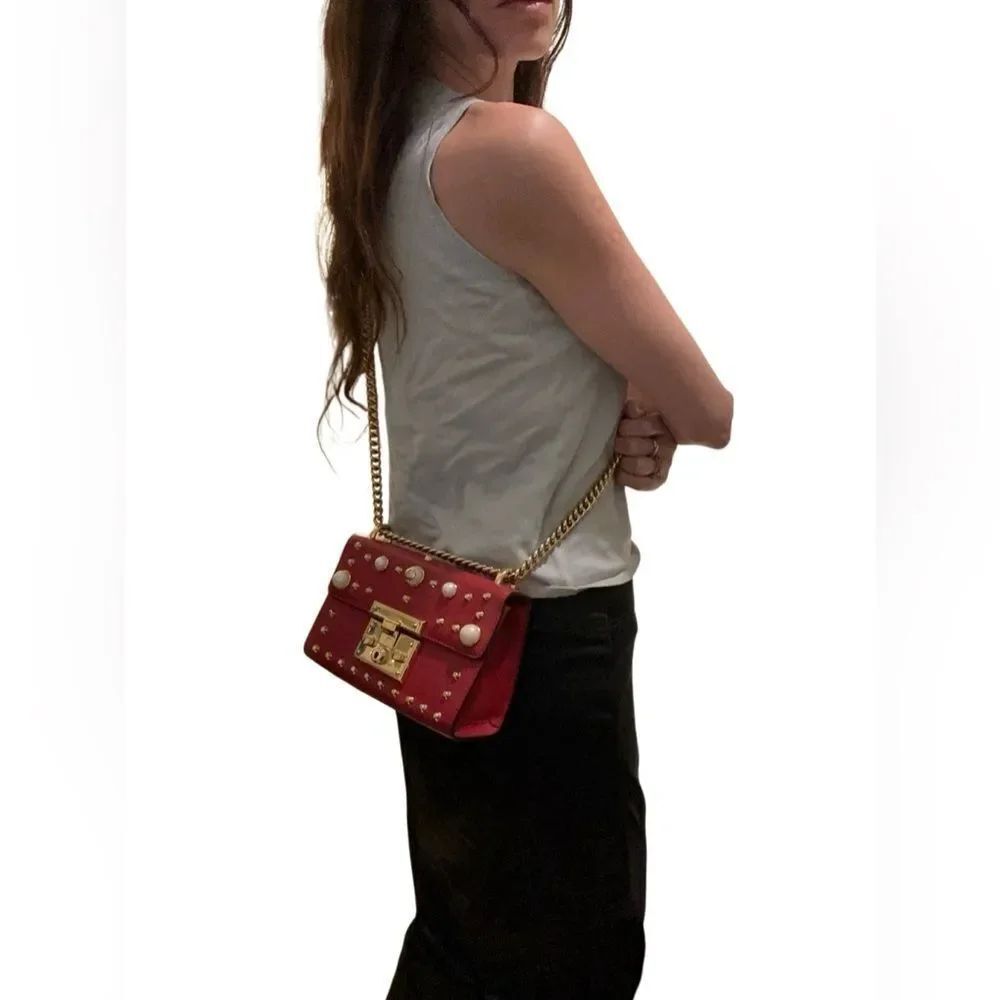 Gucci Red Crossbody Bag with Gold Accents